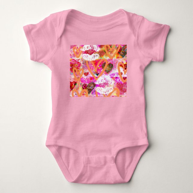 Herz und Lippen Baby Strampler (Vorderseite)
