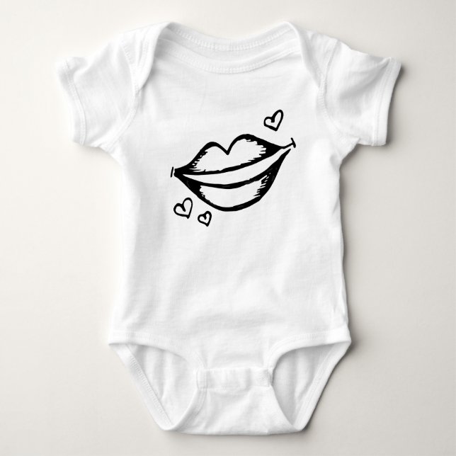 Herz und Lippen Baby Strampler (Vorderseite)