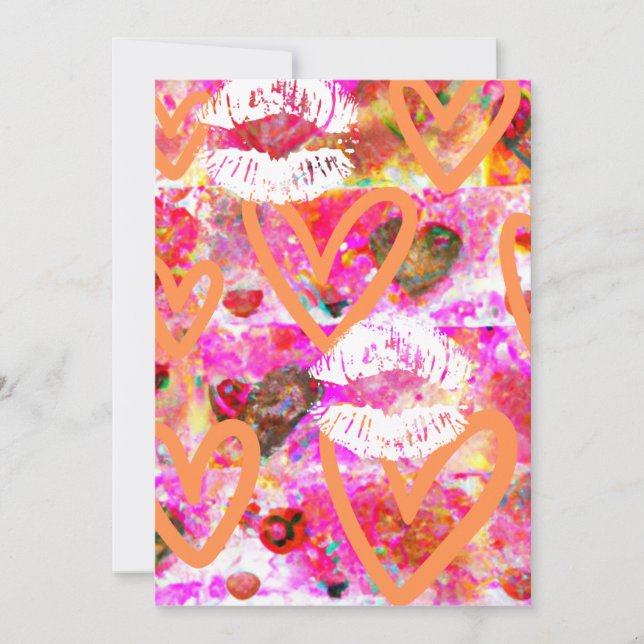 Herz und Lippen Feiertagskarte (Vorderseite)