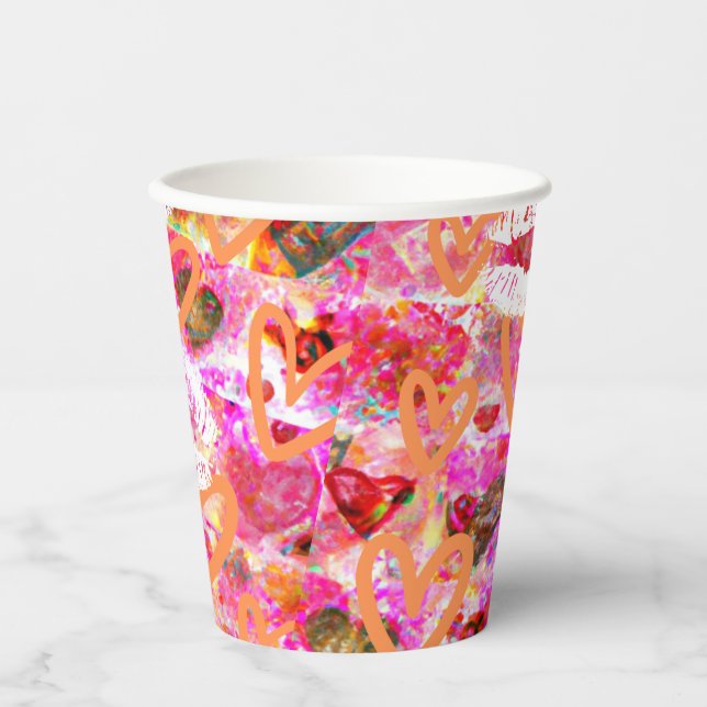 Herz und Lippen Pappbecher (Vorderseite)