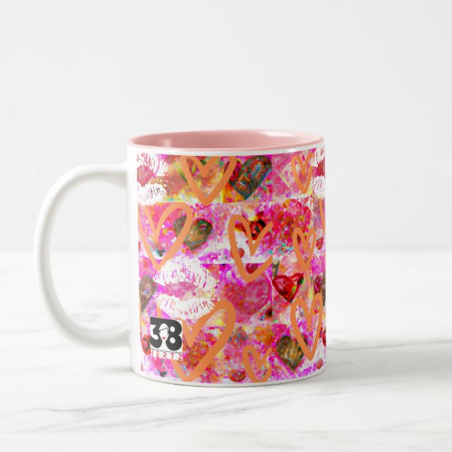 Herz und Lippen Zweifarbige Tasse (Links)