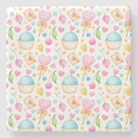 Herz und Muffins Deluxe Wasserfarben Muster