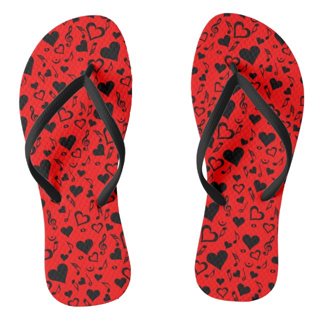 Herz und Musiknoten Flip Flops (Fußbett)