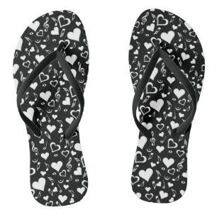 Herz und Musiknoten Flip Flops