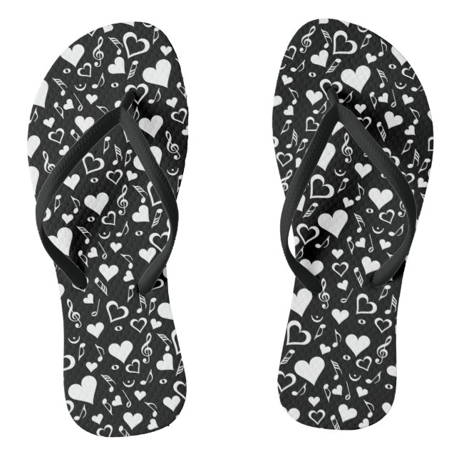 Herz und Musiknoten Flip Flops (Fußbett)