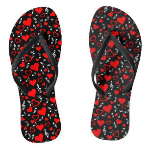 Herz und Musiknoten Flip Flops