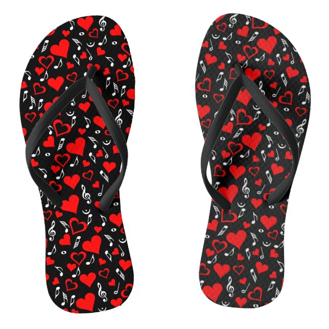 Herz und Musiknoten Flip Flops (Fußbett)
