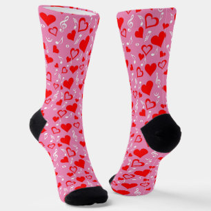 Herz und Musiknoten Socken