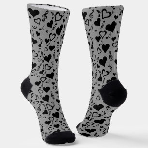 Herz und Musiknoten Socken