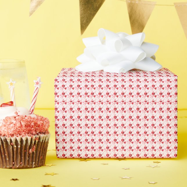 Herz und Pfeil der roten Liebe Geschenkpapier (Geburtstagsparty)