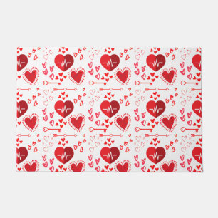 Herz und Pfeil der roten Liebe, Happy Valentine's Fußmatte