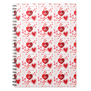 Herz und Pfeil der roten Liebe Notizblock
