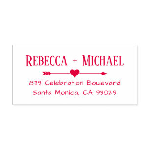 Herz und Pfeil   Namen Hochzeiten Rücksendeadresse Permastempel