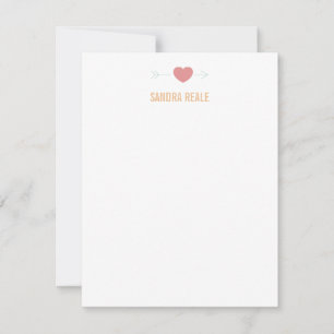 Herz und Pfeil Rosa Sweet Personal Note Card Einladung