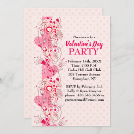 Herz und Polka Dots Valentine Party Einladung