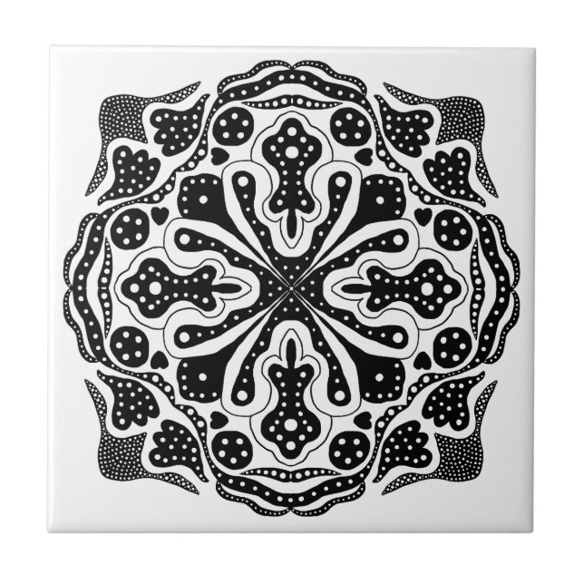 Herz und Punkte Fliese (Vorderseite)