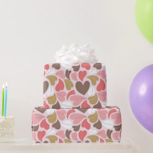 Herz-und Punktmuster der Valentinischen Liebe Geschenkpapier
