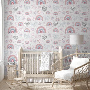 Herz und Rainbows Baby Kinderzimmer Tapete