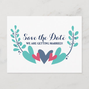 Herz und Reben Save the Date Postkarte