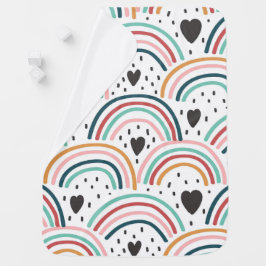 Herz und Regenbogen Babydecke