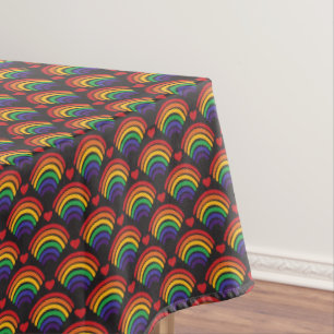 Herz- und Regenbogenmuster Tischdecke