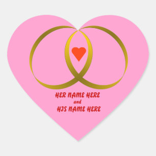 HERZ- UND RING-STICKER Herz-Aufkleber