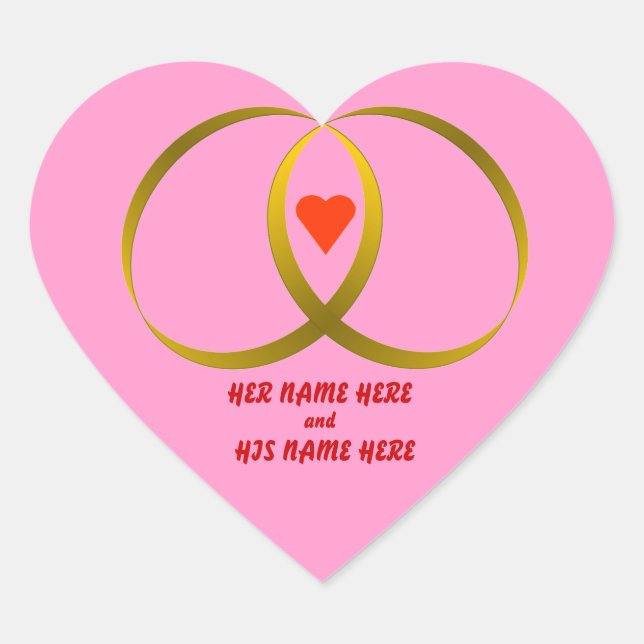 HERZ- UND RING-STICKER Herz-Aufkleber (Vorderseite)