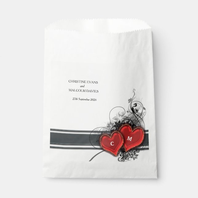 Herz und Rollen Geschenktütchen (Vorderseite)