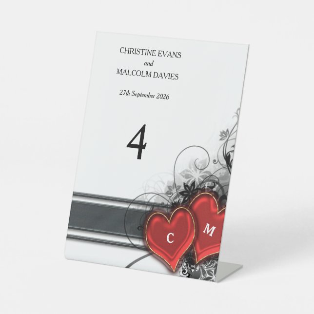 Herz und Rollen Sockelschild (Vorderseite)