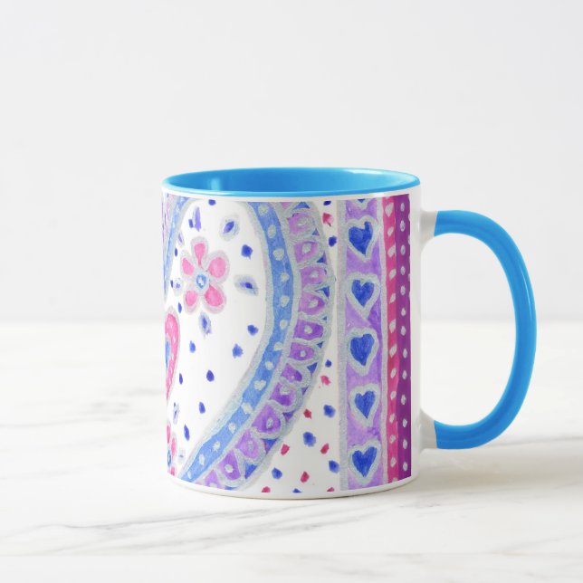 Herz und Rose Kaffee Tasse (Rechts)