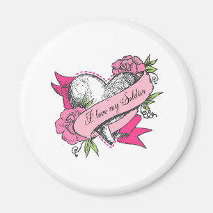 Herz und Rose Magnet