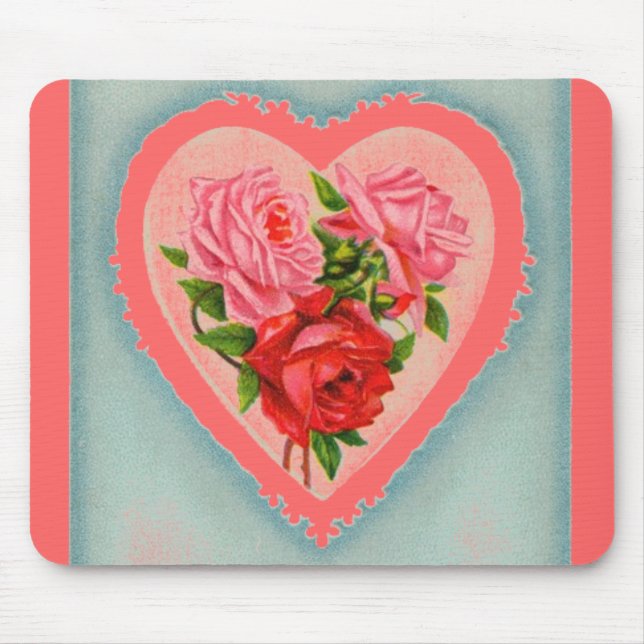 Herz und Rose Maus Pad Mousepad (Vorne)