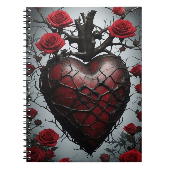 Herz und Rose Notizblock (Vorderseite)