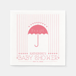 Herz und Schirm | Girl Baby Shooting Paper Napkin Serviette