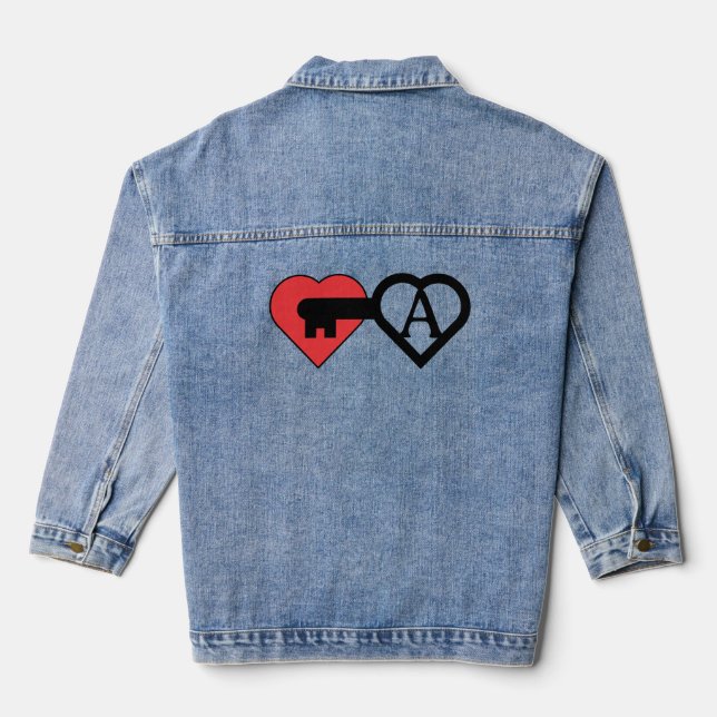 Herz und Schlüssel Jeansjacke (Rückseite)