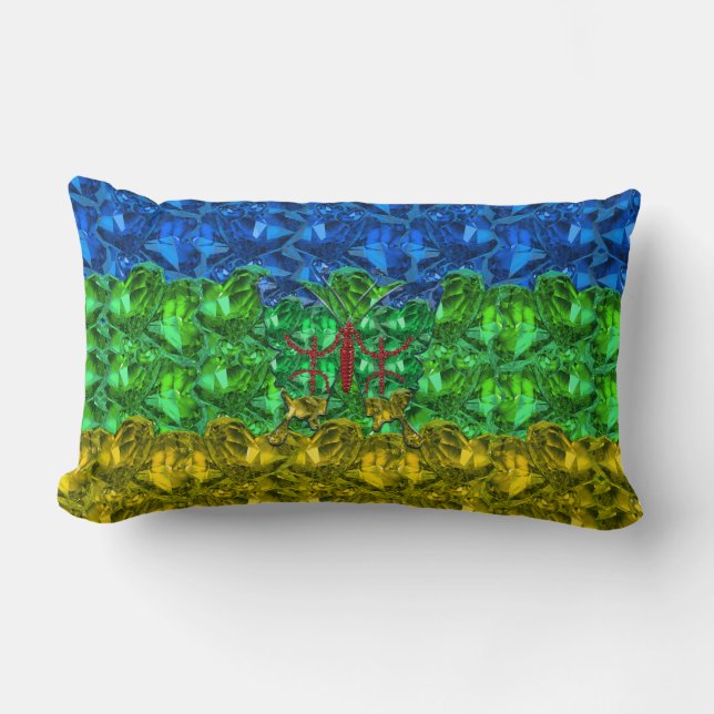 Herz und Schmetterling im Hintergrund der Amazigh- Lendenkissen (Vorderseite)