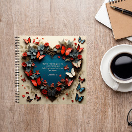 Herz und Schmetterling verbringen Zeit mit Jesus J Notizbuch