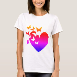 Herz und Schmetterlinge T=Shirt T-Shirt