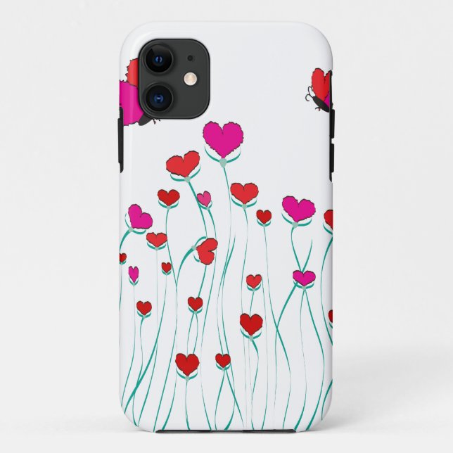 Herz und Schmetterlinge Valentinische Liebe Case-Mate iPhone Hülle (Rückseite)
