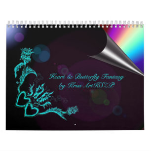 Herz und Schmetterlingsfantasie Kalender