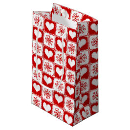 Herz-und Schneeflocke-Weihnachtsmuster Kleine Geschenktüte