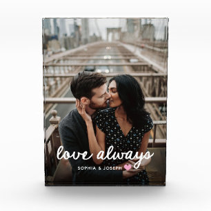 Herz und Schriftzug in beliebiger Farbe Romantis Fotoblock