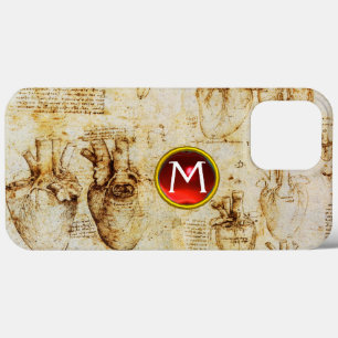 Herz und seine Blutgefäße Pergament Gem Monogramm Case-Mate iPhone Hülle
