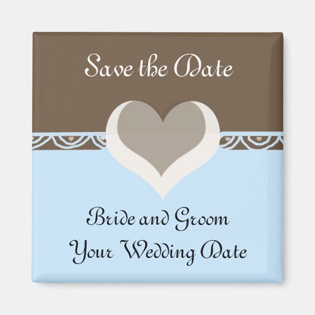 Herz und Spitze Save the Date Magnet (Vorne)