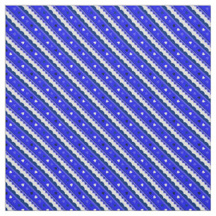 Herz- und Spitzenmuster Stoff/Blau Stoff