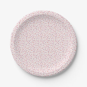 Herz und Sprinklen rosa lila Rotes Valentin Pappteller