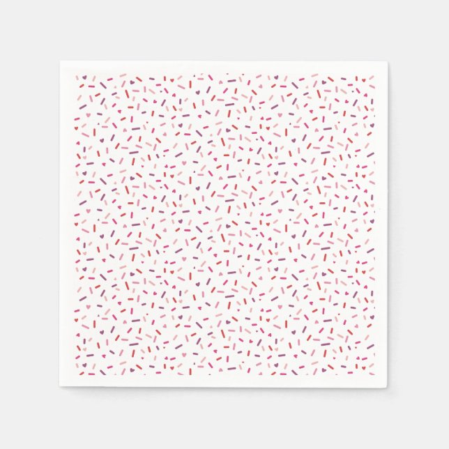Herz und Sprinklen rosa lila Valentinin Serviette (Vorderseite)