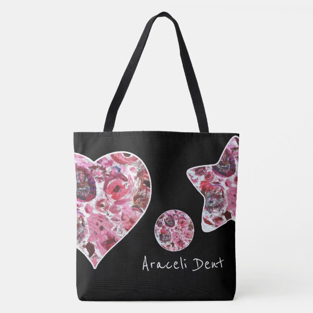 Herz-und Star-Multiprint-Tasche, groß (Vorderseite)