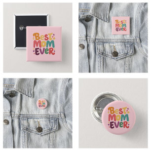 Herz und Sterne Beste Mama je Button
