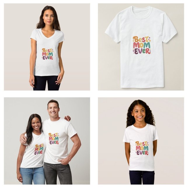 Herz und Sterne Beste Mama je T-Shirt (Hearts and Stars Best Mom Ever clothes)